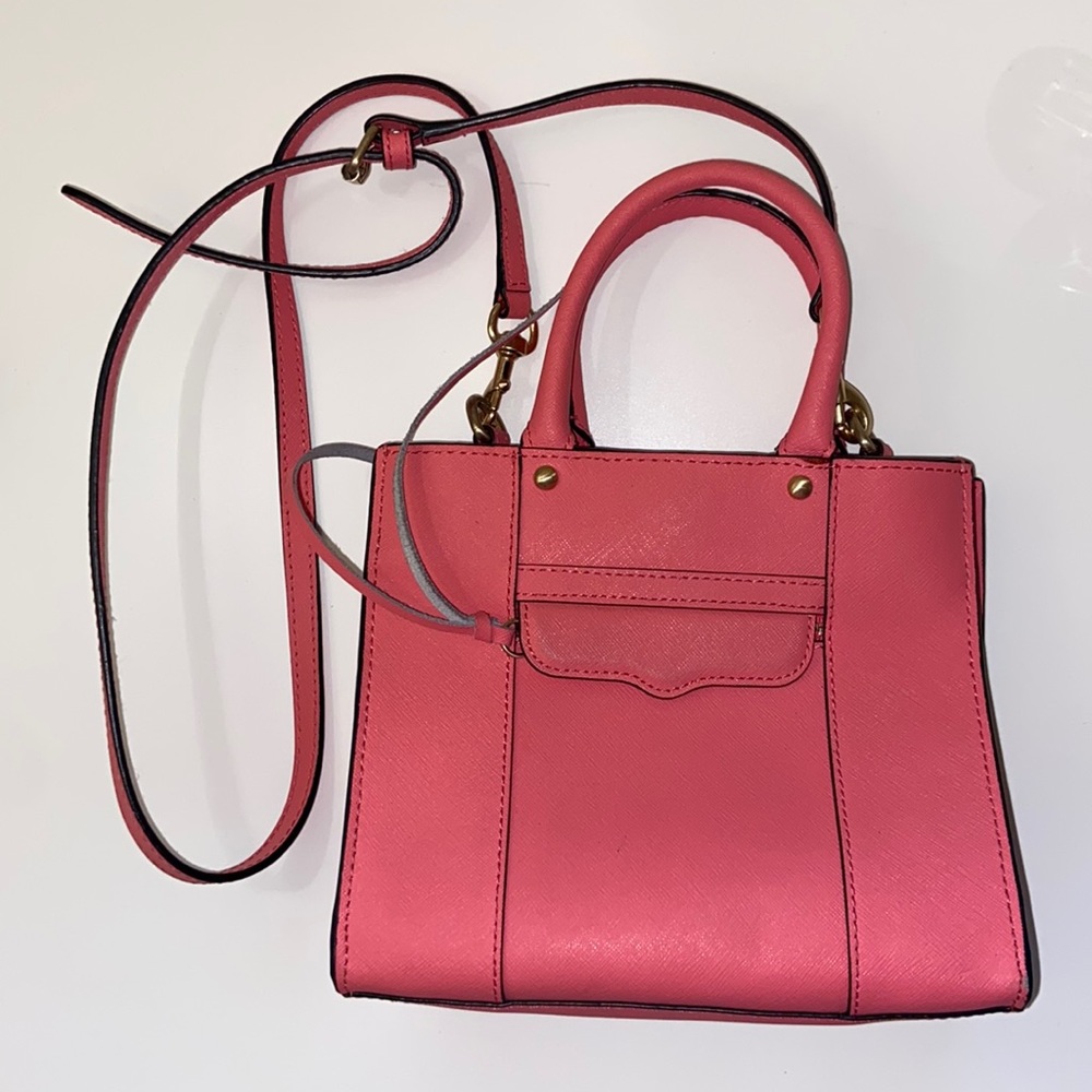 Rebecca Minkoff mini bag with clasp and detachable over the shoulder strap!